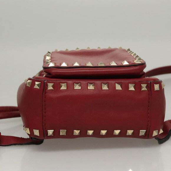VALENTINO Backpack Leather Red Auth - Picture 13 of 16